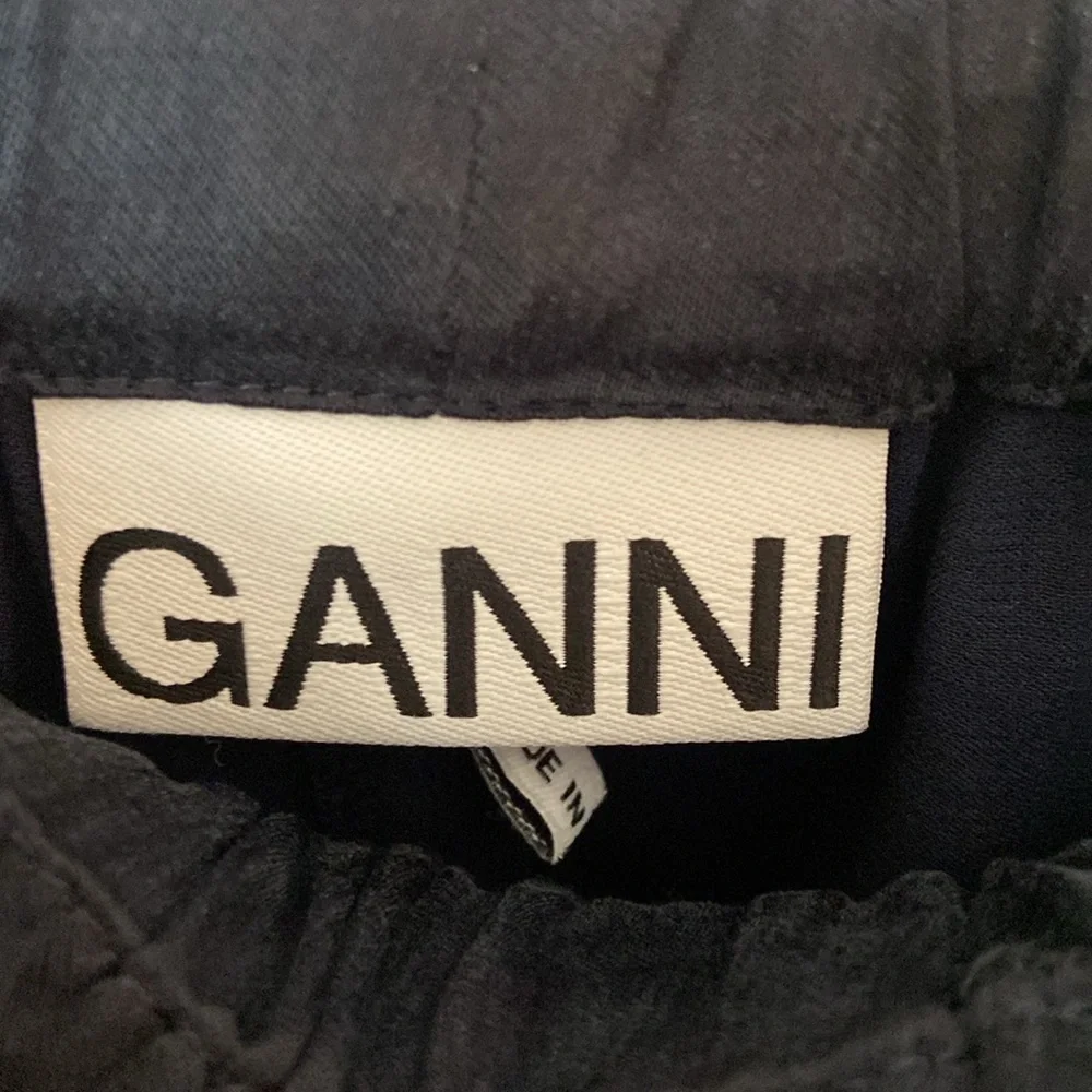 Ganni Washed Twill Satin Cargo Jogger Pants Black Paperbag Waist Size S - Picture 4 of 8